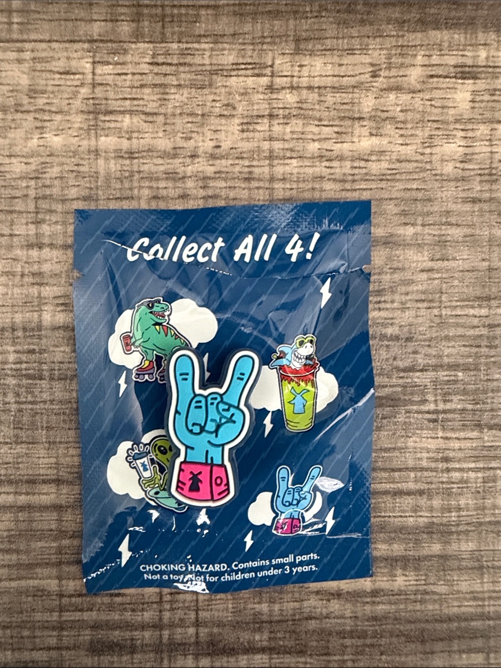 Dutch Bros Collectible Enamel Pin Set - Blue & Pink Rock Hand shoes charm